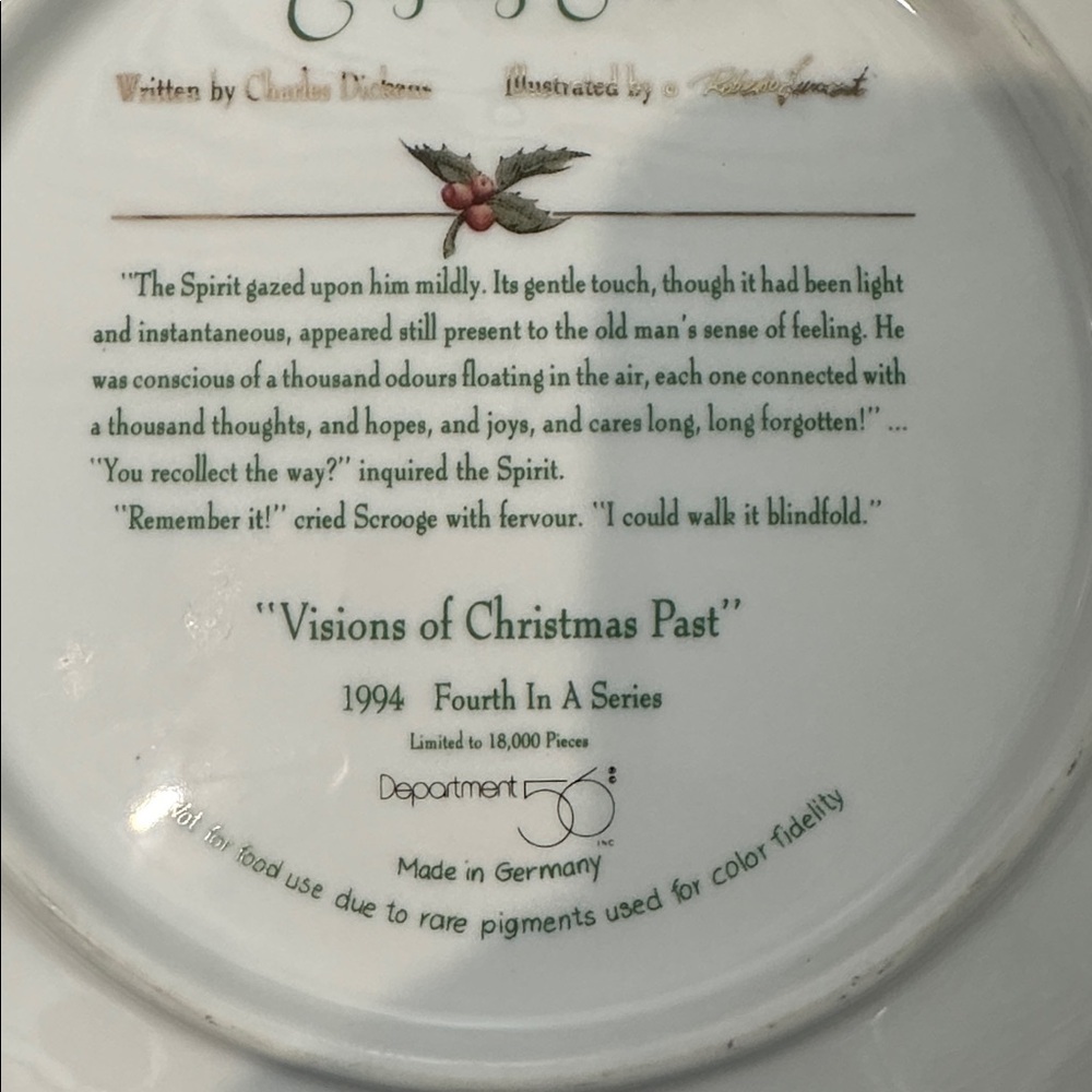 Department 56 Holiday Decor Plate with Brown and White Accents - Picture 4 of 4